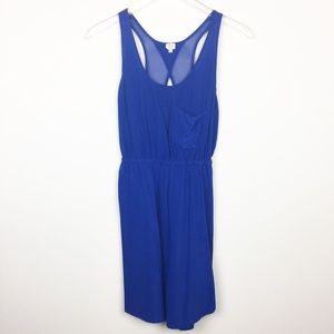 Blue Silk Open Back Aritzia Dress